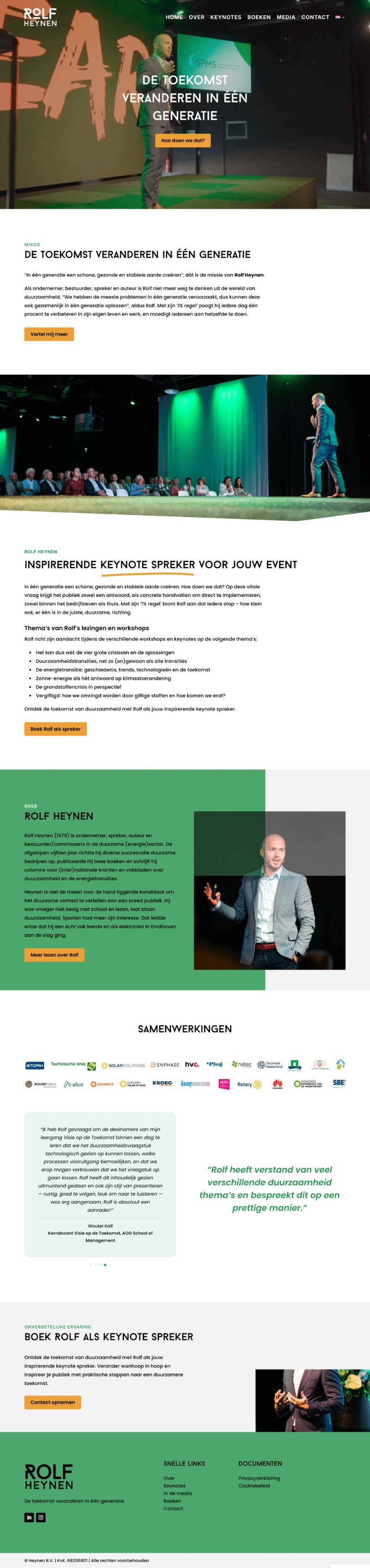 Fullscreenshot van een websiteontwerp
