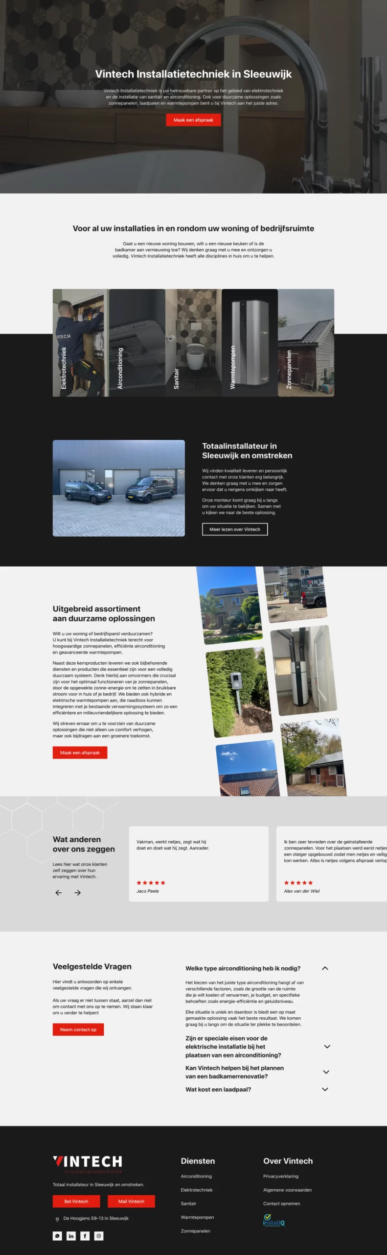 Fullscreenshot van een websiteontwerp