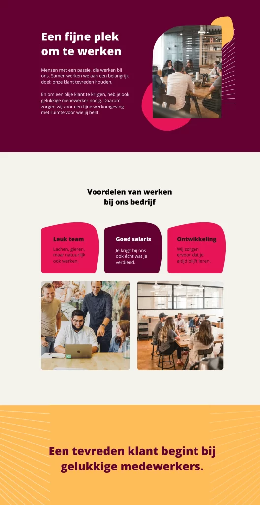 Fullscreenshot van een websiteontwerp